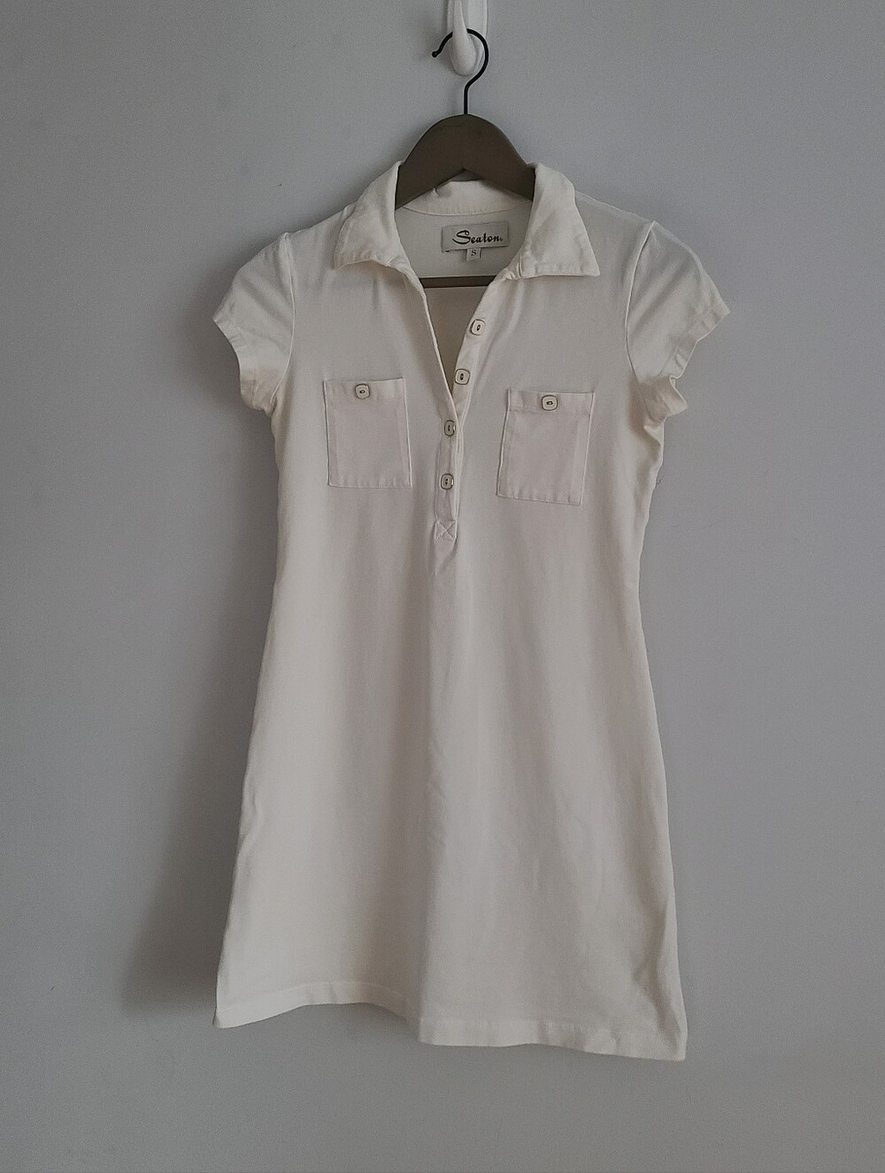 Seaton White Polo Shirt Dress - Women Size S